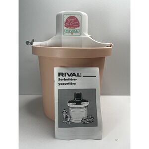 Rival 8401 Electric Ice Cream Yogurt Freezer Maker 4 Qt Peach USA Complete